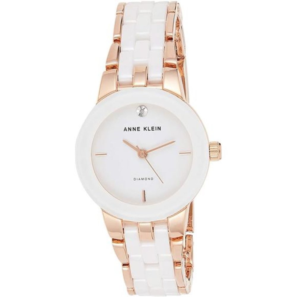 Anne Klein Women's Genuine Diamond Dial Ceramic Bracelet Watch
